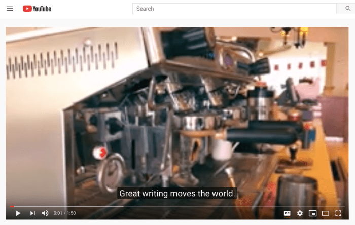 YouTube video with captions