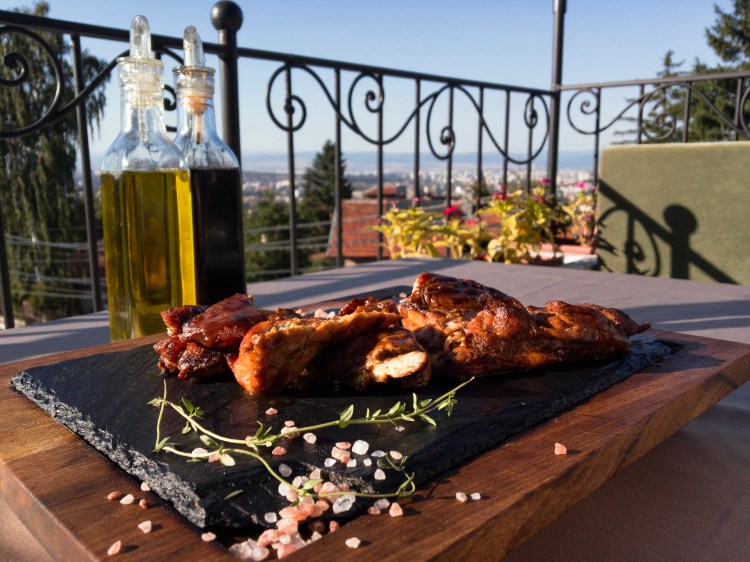 Restaurant food shot in Sofia Bulgaria